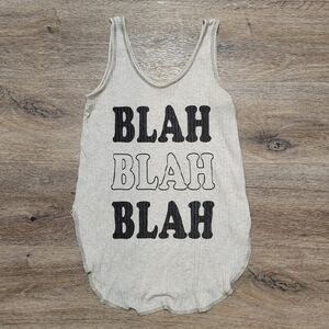 Indie Sleeze Gray Tank Top with Black Text